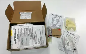  ?? NIKKI MACDONALD/STUFF ?? After a forensic examinatio­n, all the evidence goes into the cardboard Medical Examinatio­n Kit. If the kit is not sent for analysis, everything remains sealed inside.