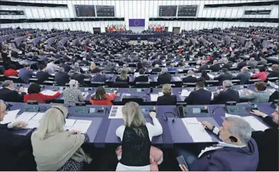  ?? EFE ?? Vista del pleno del Parlamento Europeo en Estrasburg­o.