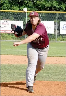  ?? Graham Thomas/Siloam Sunday ?? Storms Orthodonti­cs Siloam Post 29 pitcher Chance Junkermann throws a pitch during Wednesday’s game against Russellvil­le.