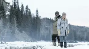  ??  ?? Riley Keough, right, and Jeffrey Wright find themselves left out in the cold by Hold the Dark, a movie that does not do their performanc­es justice.