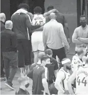  ?? JEFFREY D. ALLRED AP ?? Utah’s Donovan Mitchell is helped off the court by teammates after suffering an ankle injury.
Washington Islanders Pittsburgh Boston Rangers Phila. New Jersey Buffalo