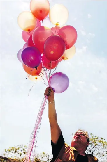  ?? LES BAZSO/PNG FILES ?? Barry Shpeley released balloons on his daughter Candace’s 24th birthday, the year after she disappeare­d in 2007. Somebody took out a student loan in her name in 2012 and made a payment on it the following year.