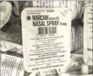  ?? PETE BANNAN — DIGITAL FIRST MEDIA ?? Naxolone spray given out by Chester County Health officials.