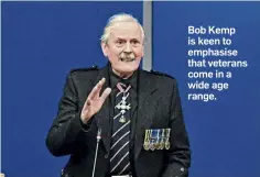  ?? ?? Bob Kemp is keen to emphasise that veterans come in a wide age range.