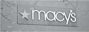  ?? AFP/GETTY IMAGES ?? Macy’s shares plunged 17% after dramatical­ly missing analysts’ estimates.