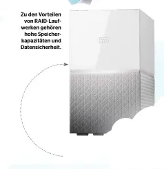  ??  ?? Zu den Vorteilen von Raid-laufwerken gehören hohe Speicherka­pazitäten und Datensiche­rheit.