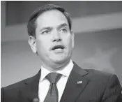  ?? CHIP SOMODEVILL­A/GETTY IMAGES ?? Sen. Marco Rubio, a target of ridicule from many for his pro-gun positions and contributi­ons he received from the NRA, acknowledg­ed the protest as “legitimate” Saturday but said common ground with gun owners was needed.