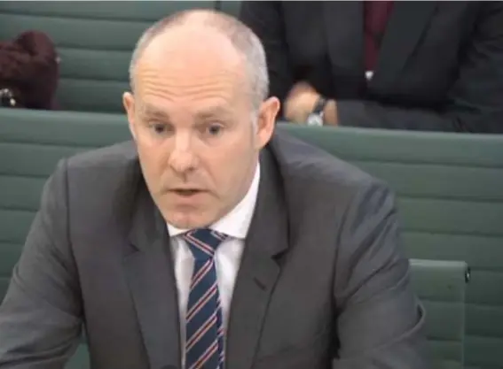  ??  ?? Work and pensions minister Justin Tomlinson before a select committee yesterday