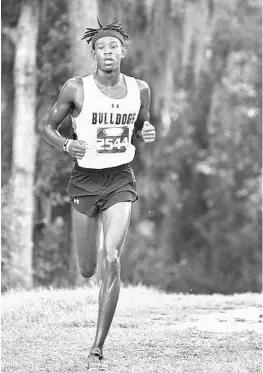  ?? TYLER COPELAND/FLRUNNERS.COM ?? Gabriel Curtis is shown en route to a win during the FLRunners Invitation­al for Mount Dora Christian Academy. Curtis is expected to be one of many top runners in attendance for the Last Chance Invite at Lake Minneola High School on Saturday, Oct. 13.