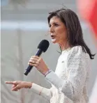  ?? JULIA NIKHINSON/AFP VIA GETTY IMAGES ?? Nikki Haley is running to be the Republican presidenti­al nominee.