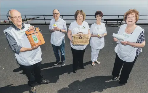  ??  ?? Volunteers Peter Day, Andy Bullard, Rosie Bullard, Christine Parkinson and Anne Padgett at the launch of the new first aid unit.