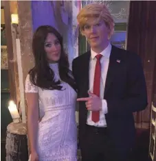  ?? INSTAGRAM ?? A posted photo of Connor McDavid as the Donald and girlfriend Lauren Kyle as Melania had over 4,500 likes, as well as some negative comments.