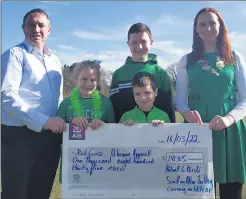  ?? ?? Pictured l-r: Mr Hanafin, Abbie, Evan and Ben O’Leary with Ms Irene Farrell.