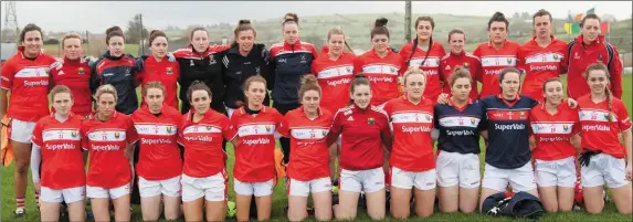  ??  ?? The Cork team that played Kerry in the Lidl Ladies NFL Division 1 Round 1 at Knocknagos­hel on Sunday