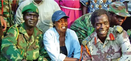  ??  ?? Betty Bigombe with Lord’s Resistance Army (LRA) negotiator Brig Sam Kolo (right).