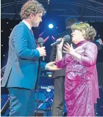  ??  ?? Erin Paterson, left, performed alongside Lee Mead and Susan Boyle, pictured above performing at last year’s Glamis Prom.