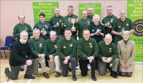  ??  ?? The Baltinglas­s/Kiltegan team who claimed success in the KWWIBA (Kildare West Wicklow Indoor Bowls Associatio­n) Club Championsh­ip played in Rathcoffey GAA Hall. Also in the photo is the competitio­n secretary Michael Beckett (front left).