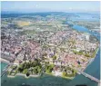  ?? FOTO: DPA ?? Konstanz aus der Luft: Die Stadt am Bodensee erhebt bundesweit besonders niedrige Grundsteue­rn.