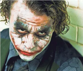  ?? WARNER BROS. PICTURES ?? Heath Ledger developed the Joker’s voice, posture and makeup on his own for The Dark Knight.