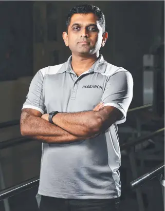  ?? RESEARCH PROGRAM: Townsville Hospital’s Dr Vinay Gangathimm­aiah. Picture: ZAK SIMMONDS ??