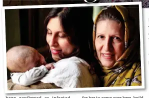  ??  ?? Newborn joy: Left, baby Gabriella G with w her mum and ‘Mamany’, and a the little girl’s Mother’s M Day card