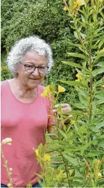  ??  ?? Barbara Obel freut sich, wenn in ihrem Garten Wildblumen und kräuter wachsen.