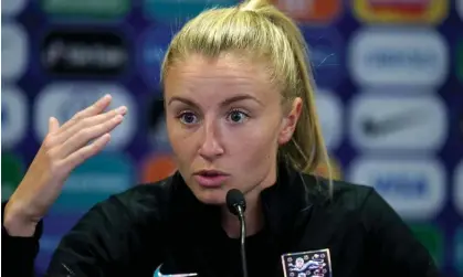  ?? Photograph: Nick Potts/PA ?? Leah Williamson speaking to the media on Tuesday, on the eve of Euro 2022.