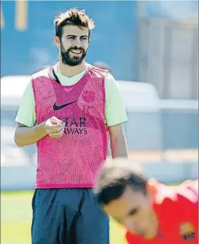  ?? FCB ?? Gerard Piqué reapareció en los entrenamie­ntos tras 13 días