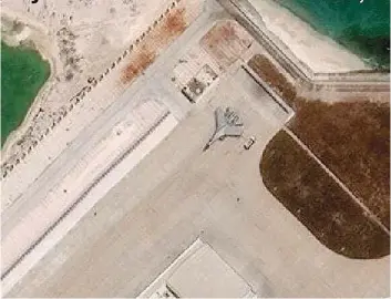  ?? — Reuters ?? A Chinese J-11 fighter jet is pictured on the airstrip at Woody Island in the South China Sea in this satellite photo.