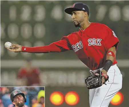  ?? STAFF FILE PHOTOS BY JOHN WILCOX (ABOVE) AND MATT WEST ?? IN A TOUGH POSITION: With Dustin Pedroia (left) likely out until at least the end of May, the Red Sox will need Eduardo Nunez (above) to step up and help fill the void at second base.