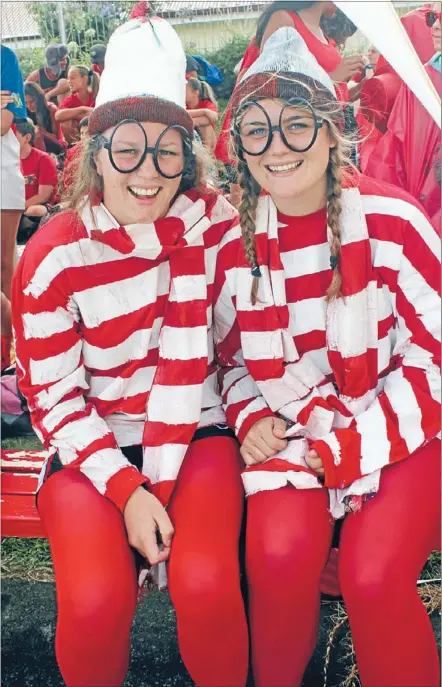  ??  ?? Colour chaos: Creativity won the day at the annual Matamata College swimming sports on Friday with students dressed up as everything from Thomas the Tank Engine to the Pope. Students took to the water in competitiv­e events and relays, while others...