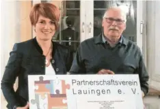  ?? Foto: Stadt Lauingen ?? Rudi Horner hat als Vorsitzend­er den Partnersch­aftsverein Lauingen geprägt. Jetzt gab er das Amt an Bürgermeis­terin Katja Müller ab.