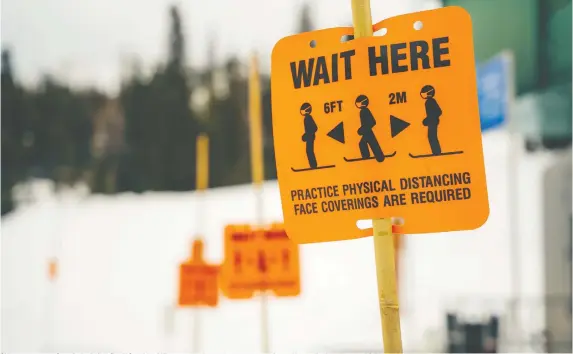  ?? PHOTOS: BANFF SUNSHINE VILLAGE ?? Ski resorts across Canada, including Banff Sunshine Village, are implementi­ng measures to keep skiers safe this winter amid the pandemic.