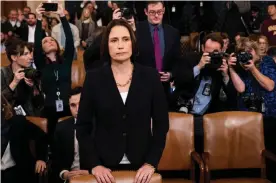  ??  ?? Fiona Hill appeared on Thursday to give her testimony. Congresswo­man Jackie Speier said to Hill: ‘You speak truth, that you are steely, and I truly respect that.’ Photograph: Michael Brochstein/Barcroft