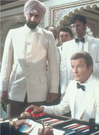  ?? UNITED ARTISTS ?? Roger Moore as James Bond in Octopussy, for which George MacDonald Fraser co-wrote the screenplay. His newly discovered first novel, Captain in Calico, will be published in September.