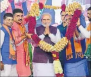  ?? PTI FILE ?? Prime Minister Narendra Modi at an election campaign rally in Rajkot on Sunday.