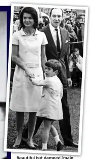  ??  ?? Beautiful but damned (main picture): Alice, who died of a heroin overdose, with fiance Eric Clapton. Above: Her brother Lord Harlech, with his lover Jackie Kennedy and her son John Jnr. Inset: His model daughter Tallulah