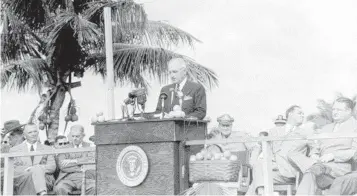  ?? State Archives of Florida ?? On Dec. 6, 1947, President Harry Truman addressed a dedication ceremony creating Everglades National Park.