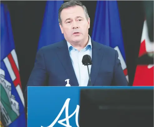  ?? CHRIS SCHWARZ / GOVERNMENT OF ALBERTA / FILES ?? Alberta Premier Jason Kenney has expressed concern that “pent-up anxiety” from COVID-19
and the accompanyi­ng lockdowns will manifest as an increase in suicide in 2021.