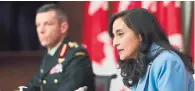  ?? SEAN KILPATRICK THE CANADIAN PRESS FILE PHOTO ?? Maj.-Gen. Dany Fortin, left, and Anita Anand, minister of public services and procuremen­t, say Canada remains on track for millions more doses.