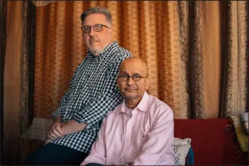  ?? ?? Raghavan Iyer with Terry Erickson, his partner of of 41 years, in Minneapoli­s.