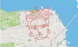  ??  ?? Creating Frida Kahlo required a 28.9-mile run. Photograph: Lenny Maughan/Strava