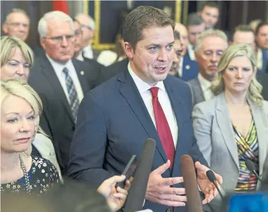  ?? JUSTIN TANG THE CANADIAN PRESS ?? “As for the behaviour (of Conservati­ve Leader Andrew Scheer and his caucus) in the House of Commons over the budget on Tuesday, I have just two words: ‘Grow up,’ ” Anne Day of Oakville writes.