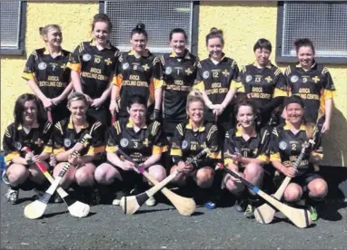  ??  ?? The Avoca camogie team with their new jerseys sponsored by Miley Doyle from Avoca Recycling Centre.