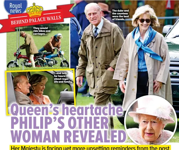  ??  ?? They would ride bikes and carriages… …and talk for hours about royal life and family.
The duke and the countess were the best of friends.