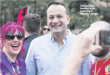  ??  ?? Taoiseach Leo Varadkar at the beginning of Saturday’s parade