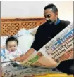  ?? Picture: EUGENE COETZEE ?? MARKING 170: Above are baby Meekha Pillay with her dad Sanjay. At left, plant manager Vanesdo Barendse, front, and press foreman Jerome Sterling check the first copies of the 170th Birthday Edition of The Herald coming off the press. Below is Paul Chambers, with greetings from London