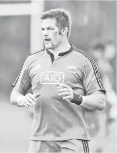  ?? — AFP photo ?? Richie McCaw of the All Blacks during a New Zealand All Blacks training session at Peffermill on November 11, 2014 in Edinburgh, Scotland.