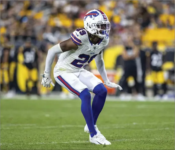  ?? MATT DURISKO — THE ASSOCIATED PRESS ?? Buffalo Bills cornerback Alex Austin defends during an Aug. 19 preseason game in Pittsburgh. He’s now with the Patriots.