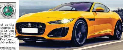  ??  ?? Roar power: Jaguar’s petrol-burning 5-litre V8 F-Type on the prowl in Portugal